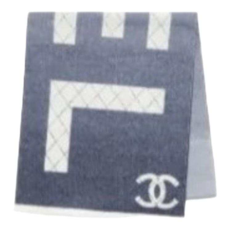 CHANEL CHANEL Knit Scarves Unisex Blue