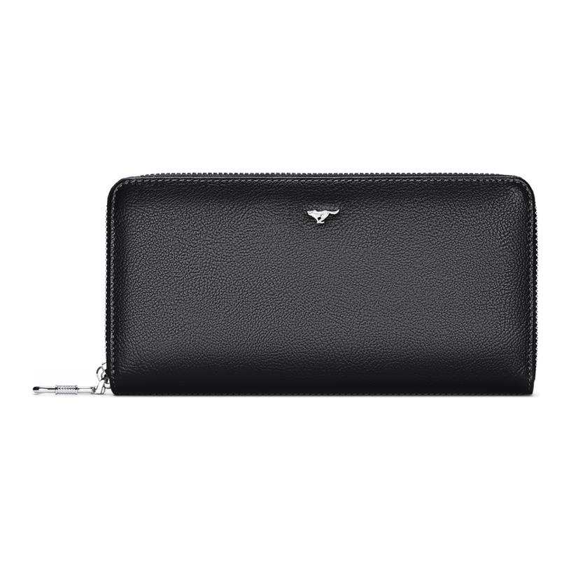 SEPTWOLVES SEPTWOLVES Cow Leather Wallet Clutch Large Men's Black