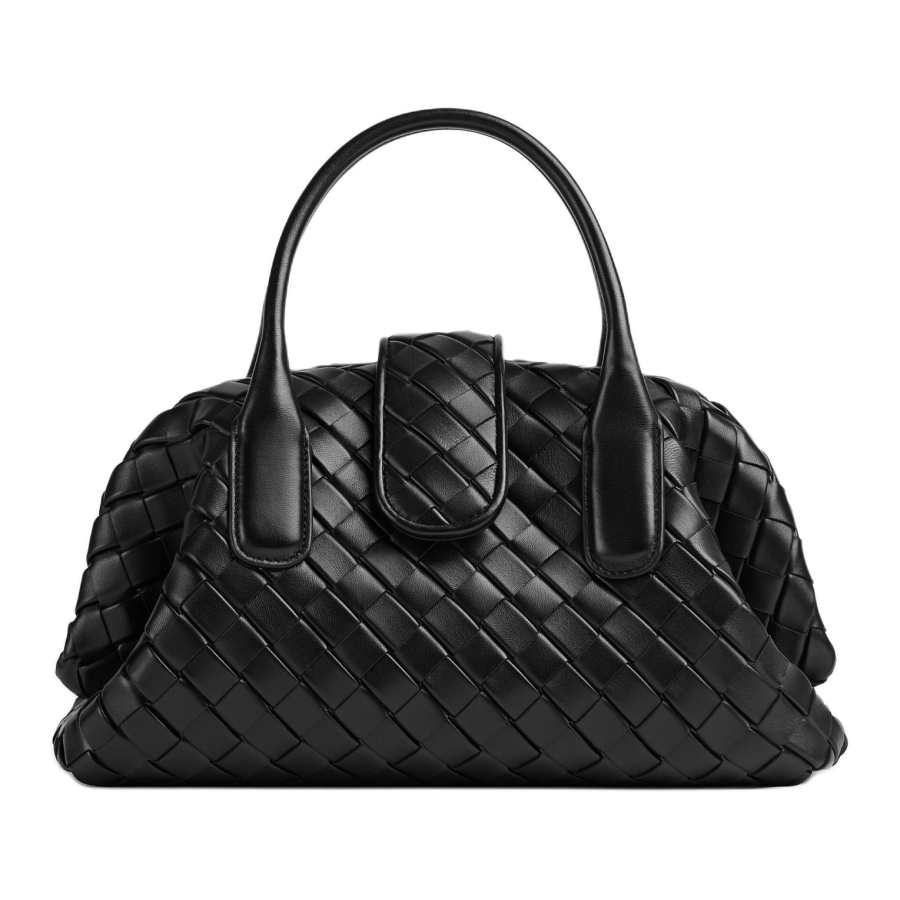 Bottega Veneta Sheepskin Bowling Bag, Handbag Women's Black