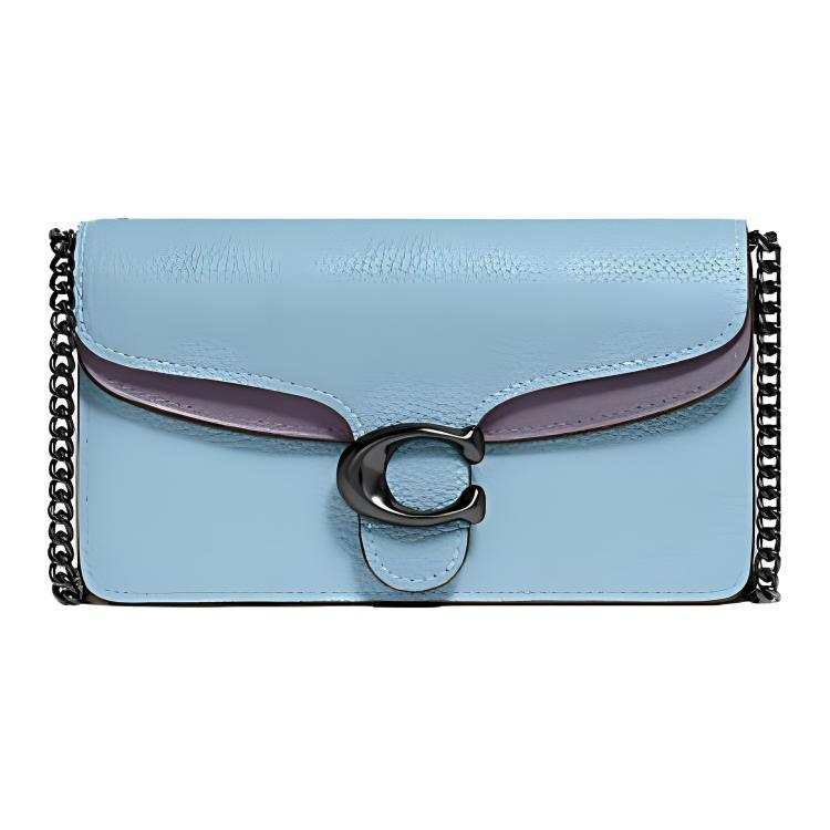 COACH Tabby Polished Pebbled Leather Shoulder Bag, Crossbody Bag Small Women's Blue