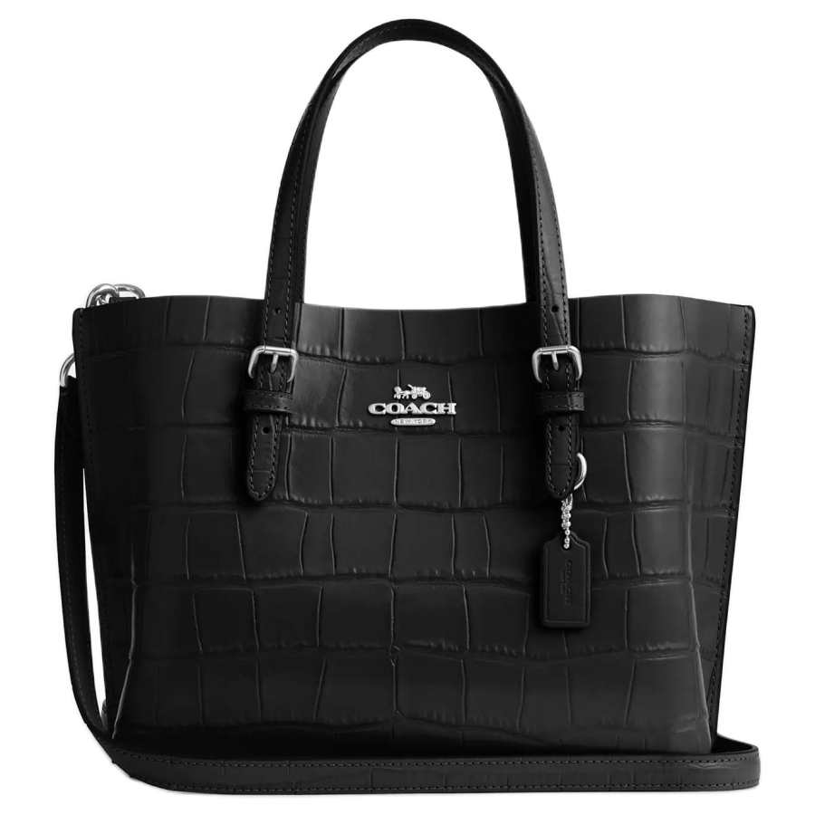 COACH Mollie Leather Tote Crossbody Handbag 25 Women's Black