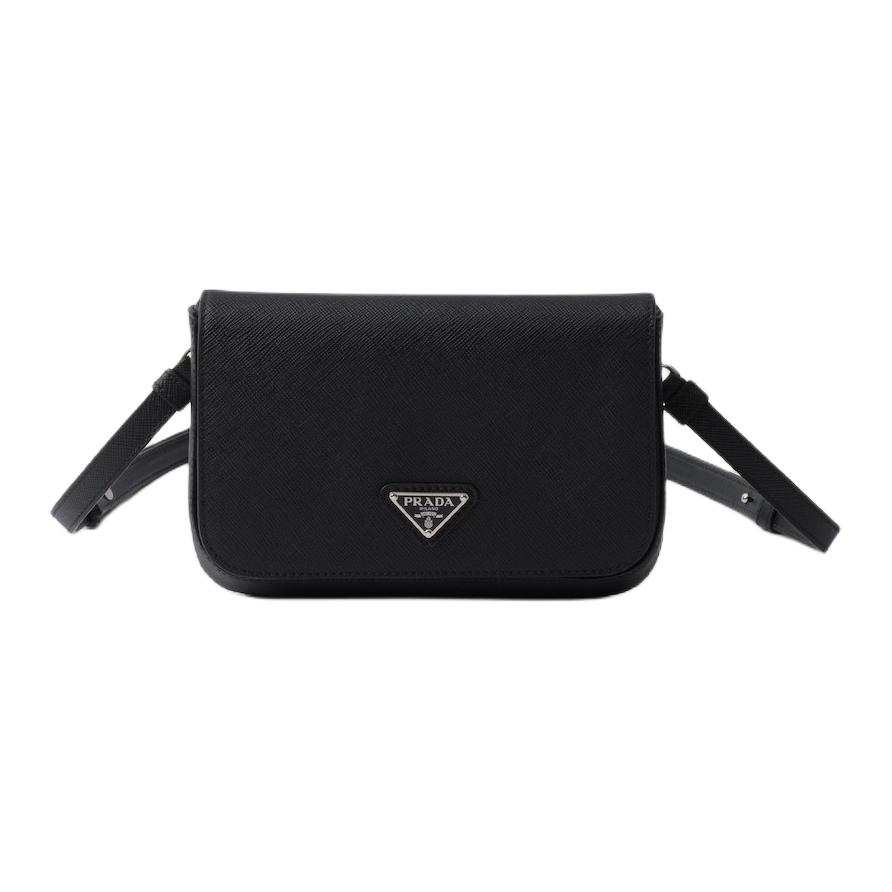 PRADA Leather Shoulder Bag, Crossbody Bag Mini Women's Black