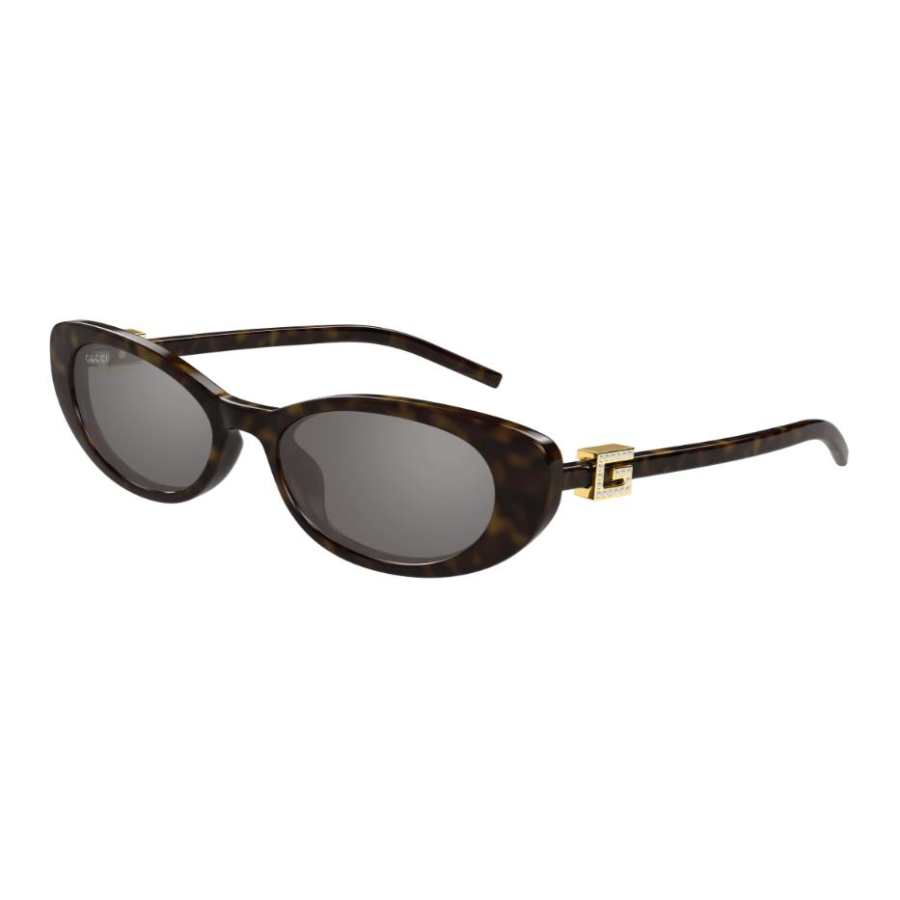 GUCCI Oval Sunglasses Women's Tortoiseshell