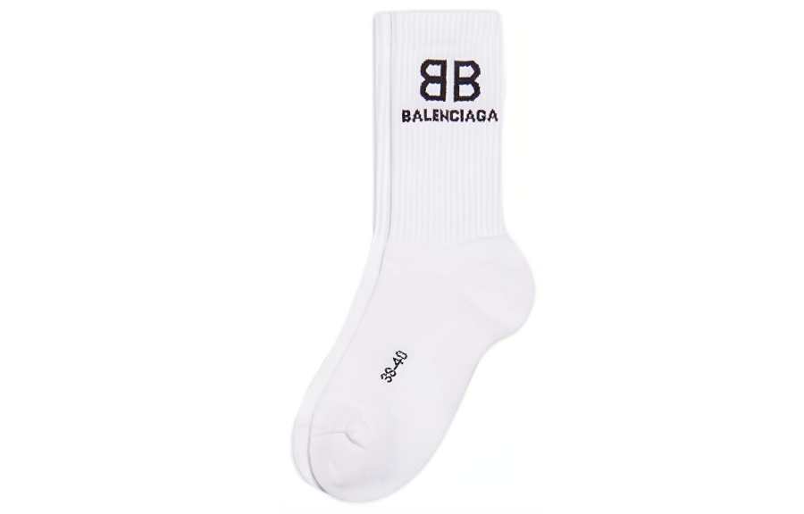 Balenciaga Bb Logo Tennis Socks White/Black