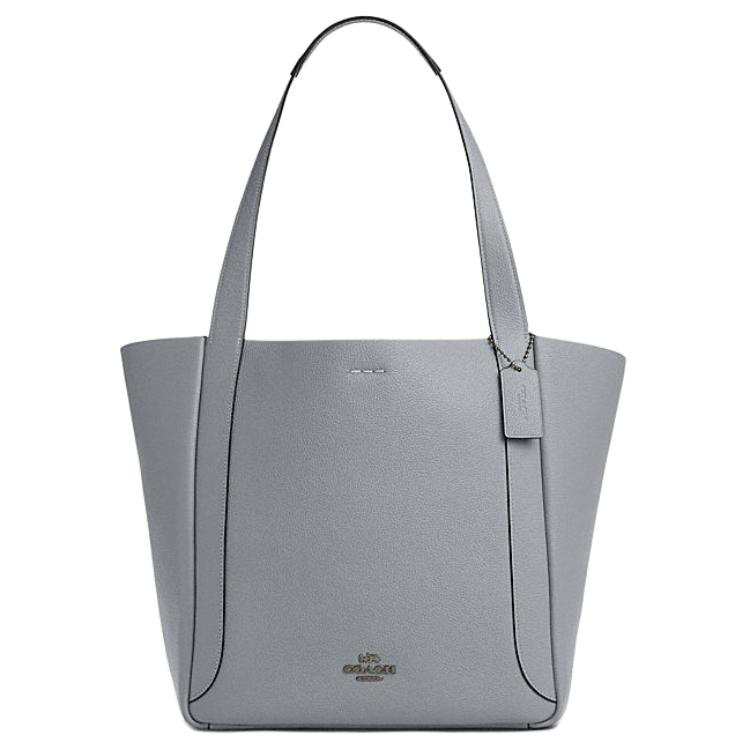 COACH Hadley Cow Leather Shoulder Bag Large Unisex Gray Blue