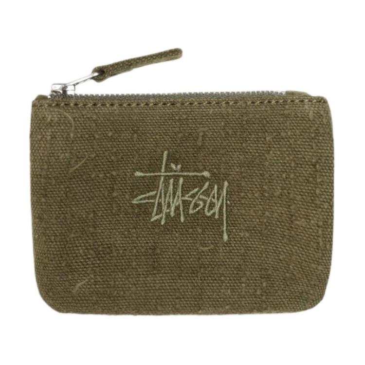 Stussy Needle Punch Coin Pouch Olive