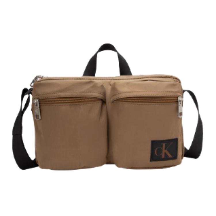 CALVIN KLEIN Fabric Shoulder Bag, Crossbody Bag, Handbag Medium Men's Earthy Brown