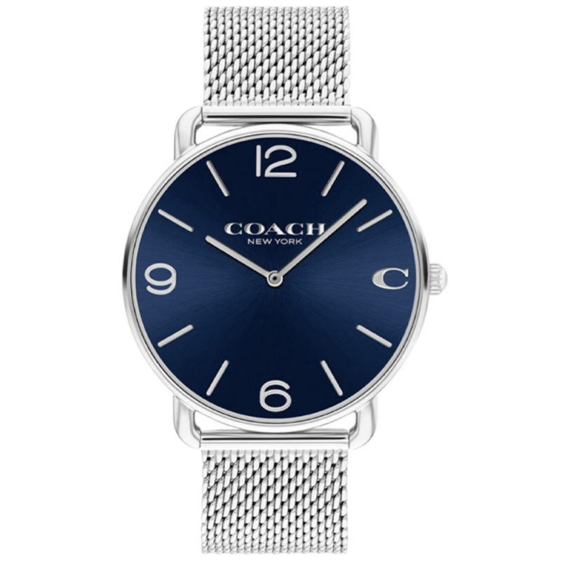 COACH ELLIOT Wrist Watches Quartz Movement Steel Strap Blue Dial Men's Watches 30m Water Resistant