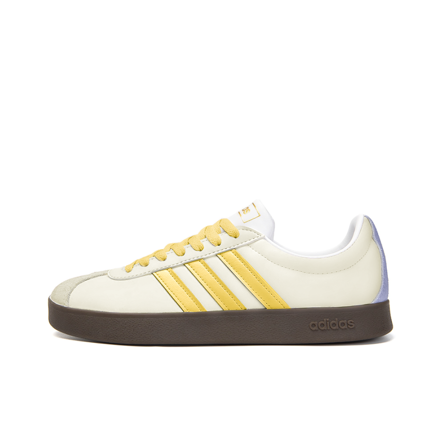 Adidas Adidas VL COURT 2.0 Slip Resistant Abrasion Resistant Low top Skateboard Shoes Unisex Yellow White