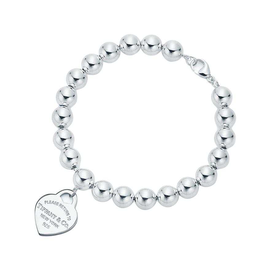 TIFFANY & CO. Brand Logo 925 Sterling Silver Bracelets Women's Light Blue