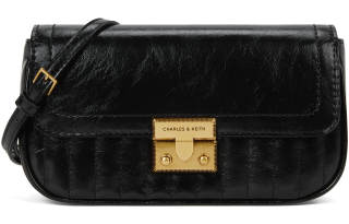 CHARLES&KEITH Pu Crossbody Bags Small Women's Black/Wine Red