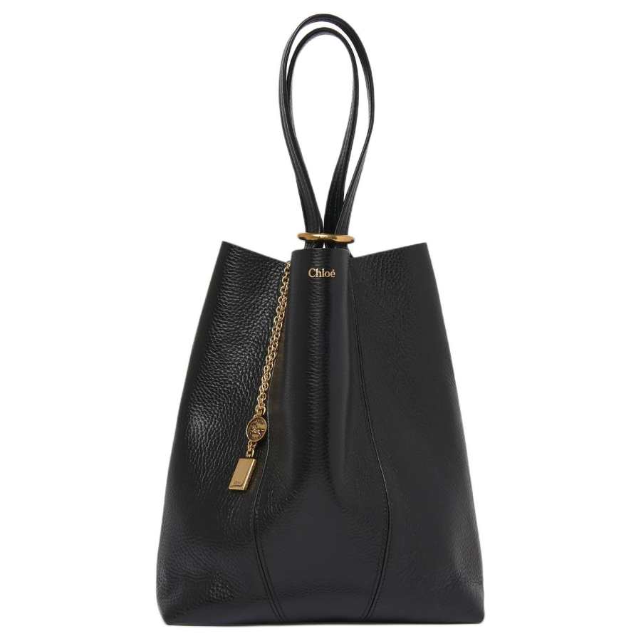 Chloé Chloe Cow Leather Tote Bag, Shopping Bag, Shoulder Bag, Handbag Women's Black