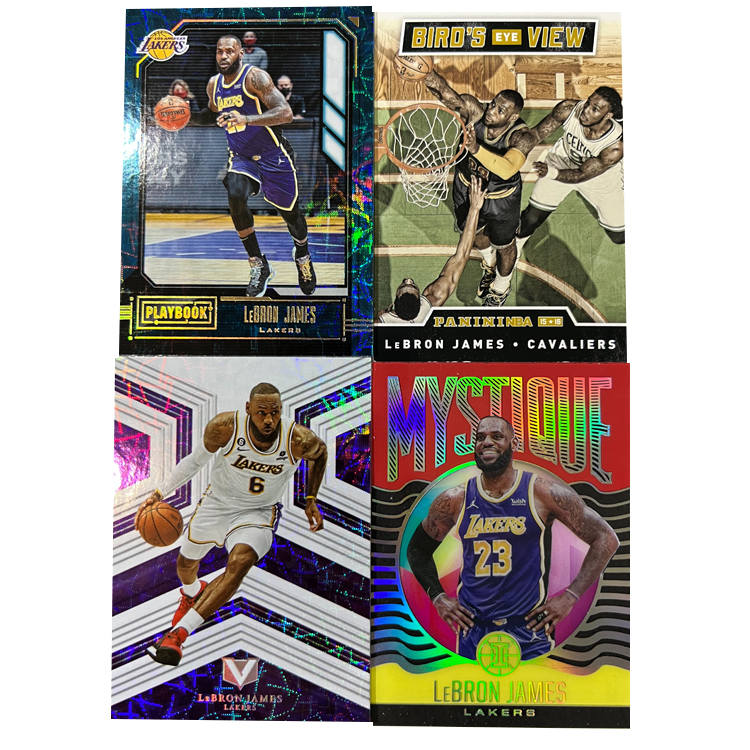 PANINI Los Angeles Lakers, LeBron James, King James, Collection, Refringence, Superstar Cards, Rare Sports Cards 4 Pcs