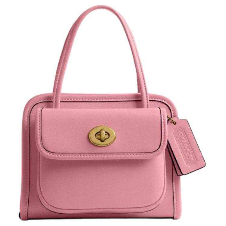 COACH Safari Cow Leather Shoulder Bag, Crossbody Bag, Handbag Small Women's Pink
