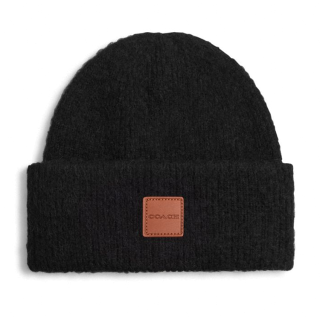 COACH Sheep Wool, Polyamide, Alpaca Beanies Unisex Black