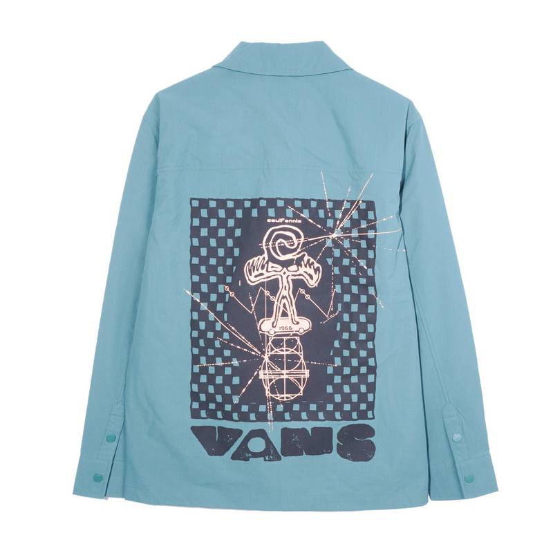 Vans Vans Shirts Men's Sky Blue Lapel Moderate Other
