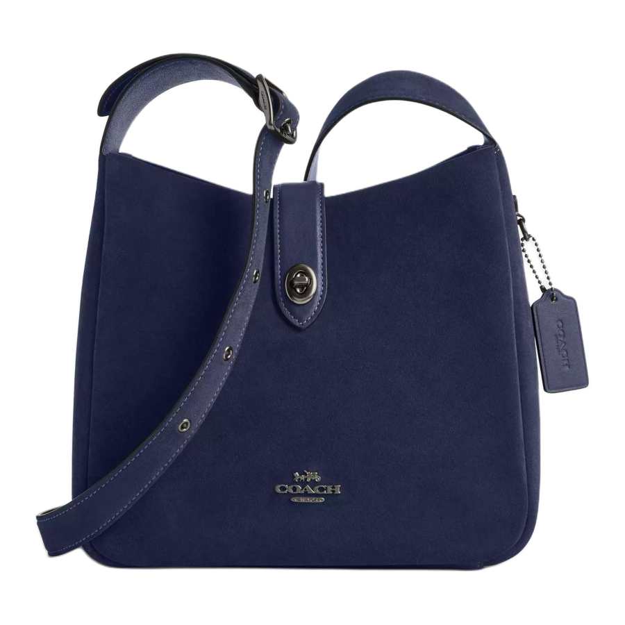 COACH Suede Shoulder Bag, Crossbody Bag Medium Women's Marine Blue