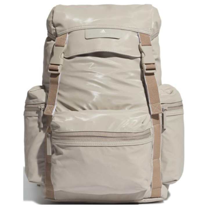 Adidas Adidas Artificial Leather Backpack Women's Preppy Silver Gray