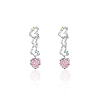 ZANC Alloy Zircon 925 Sterling Silver Stud Earrings Women's