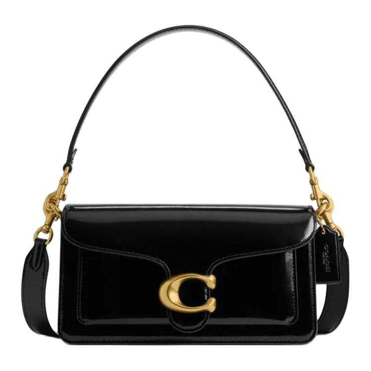 COACH Tabby 26 Calf Leather Shoulder Bag Women's Black