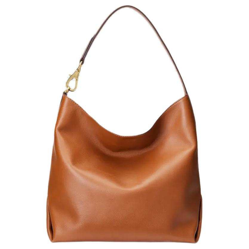 Ralph Lauren Leather One Shoulder Handbag Large Women's Brown