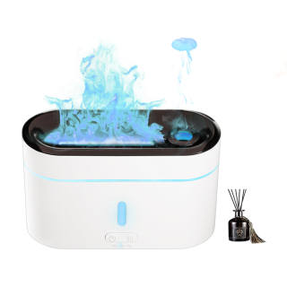AIBAASAA Flame Humidifier 0.36L Smart Timer, Desktop Ornaments, Simulated Two Tone, Ambient Aromatherapy Diffuser V11