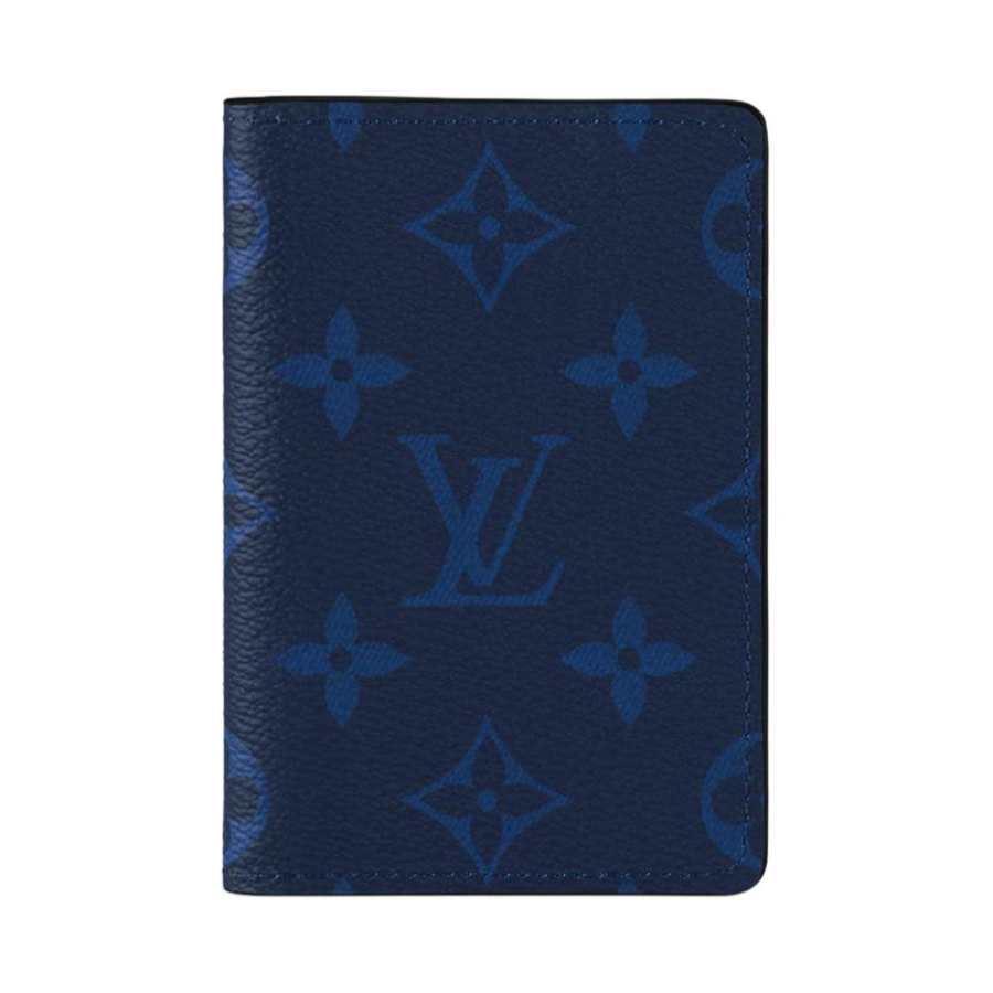 LOUIS VUITTON Canvas With Leather Card Holder, Wallet, Passport Holder Men's Marine Blue