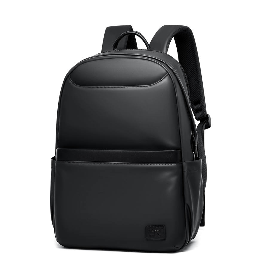 SEPTWOLVES SEPTWOLVES Artificial Leather Water Repellent Backpack QPL Regular Unisex Black