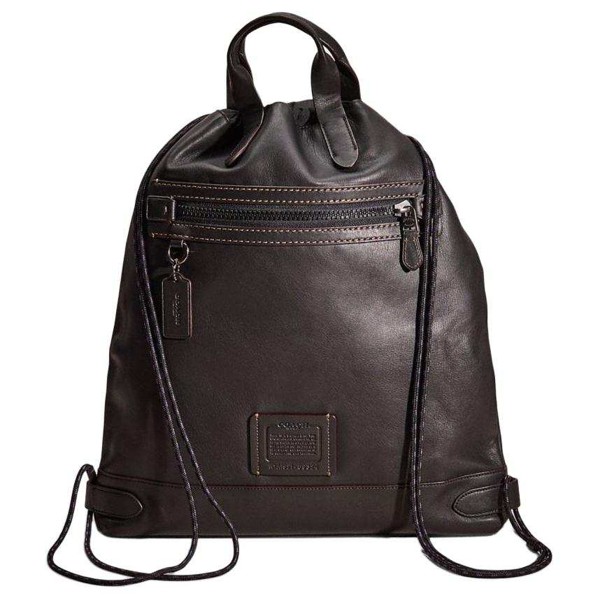 COACH COACH Leather Backpack Large Unisex Black