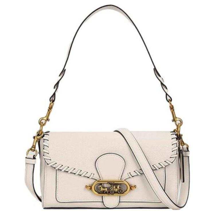 COACH Jade Leather Shoulder Bag, Crossbody Bag, Shoulder Bag Medium Women's White