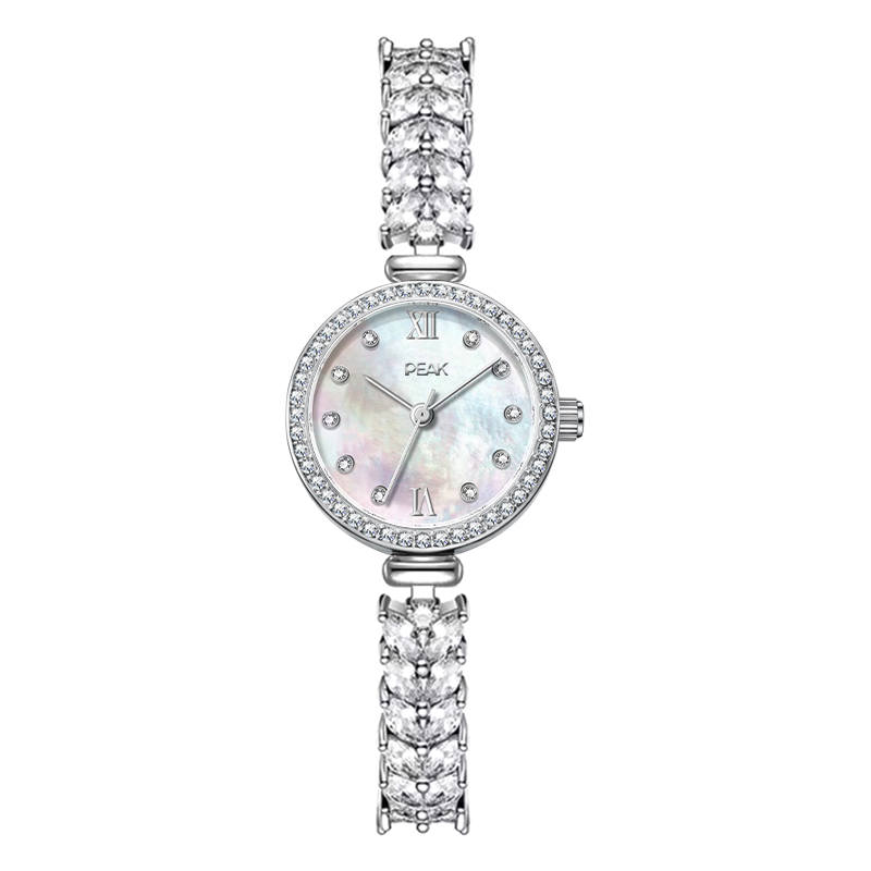 PEAK Mermaid Quartz Movement Stainless Steel Watchband Watch Women's Watch Mother of Pearl Color Watch Dial