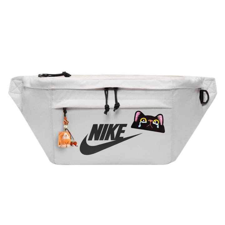 Nike Nike Polyester Crying Kitten Shoulder Bag, Crossbody Bag, Sling Bag, Fanny Pack Regular Unisex Light Bone