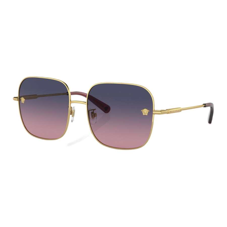 VERSACE VERSACE Metal Oval Sunglasses Unisex Gold