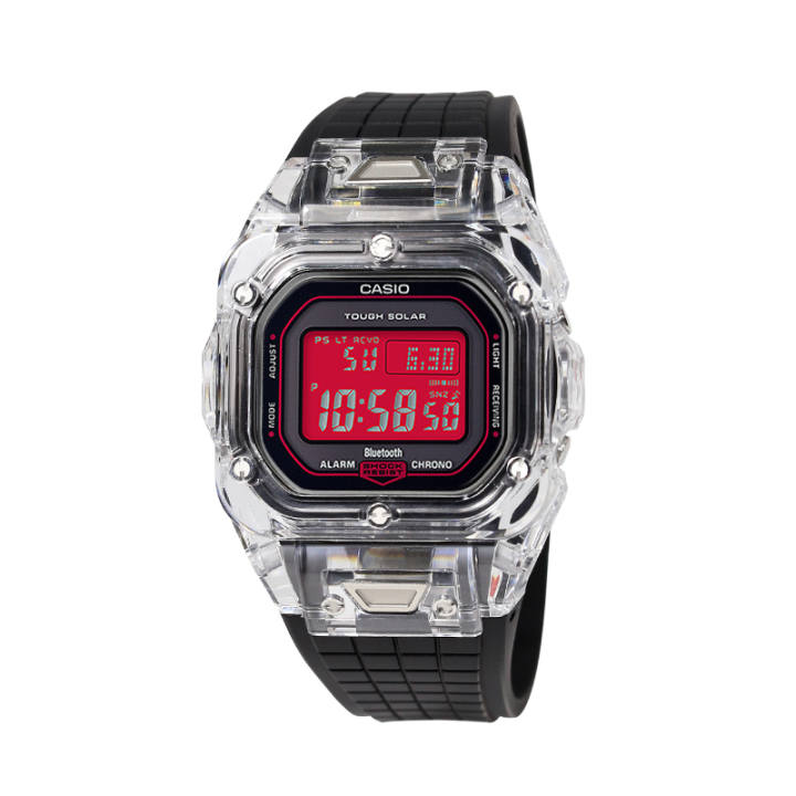 CASIO CASIO Custom Collection Solar Movement Rubber Strap Watch Unisex Red Watch Dial