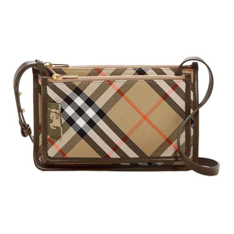 Burberry Cotton Fabric Shoulder Bag, Crossbody Bag Women's Sand & Multicolor