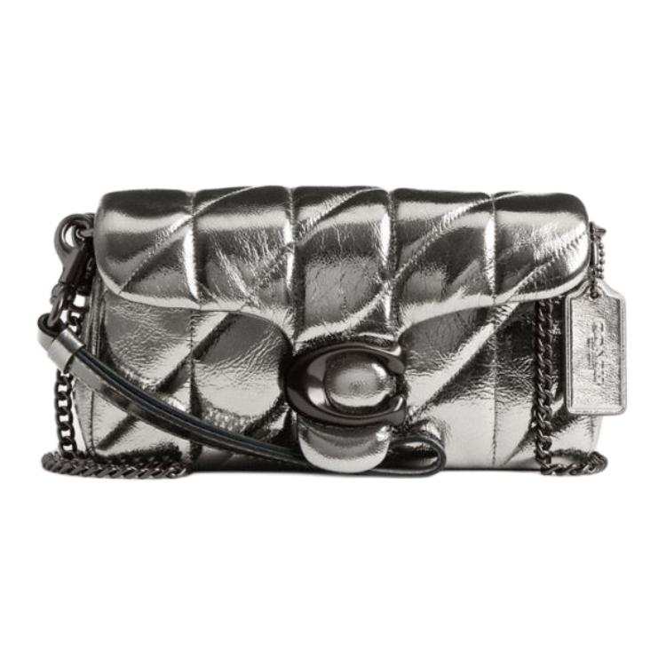COACH Tabby Smooth Leather One Shoulder Handheld Crossbody Bag Small Women's White Anodized Anthracite