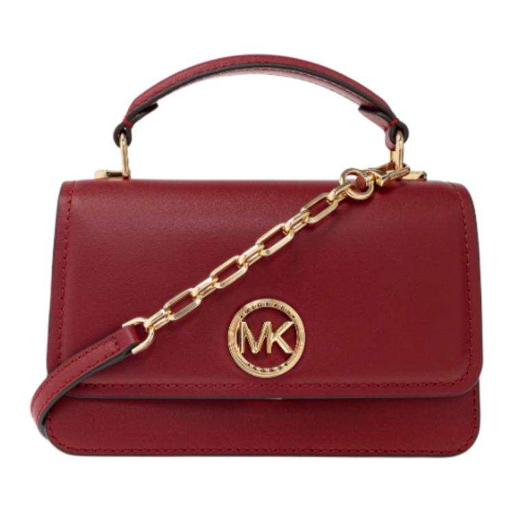 MICHAEL KORS Leather Shoulder Bag, Crossbody Bag, Handbag Women's Dark Red