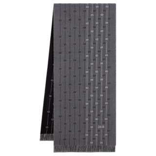 DIOR Sheep Wool Knit Scarves Men's Coal Gray
