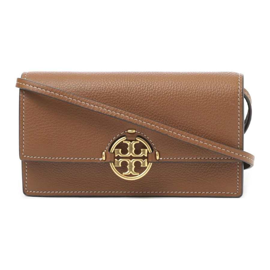 TORY BURCH Miller Litchi Grain Leather Shoulder Bag, Crossbody Bag Regular Women's Light Tea Brown