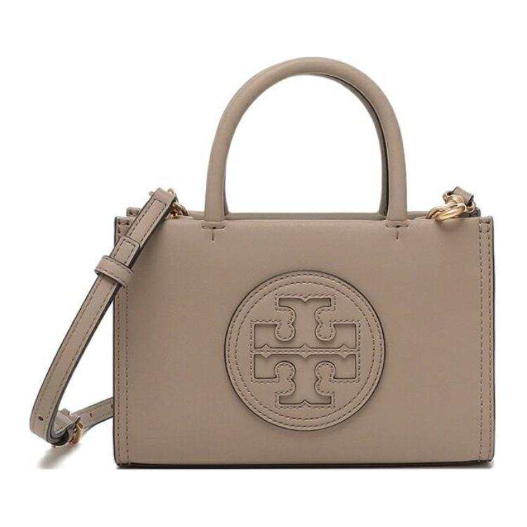 TORY BURCH Ella Synthetic Leather Tote Bag, Shopping Bag, Shoulder Bag, Crossbody Bag, Handbag Mini Women's Fresh Clay