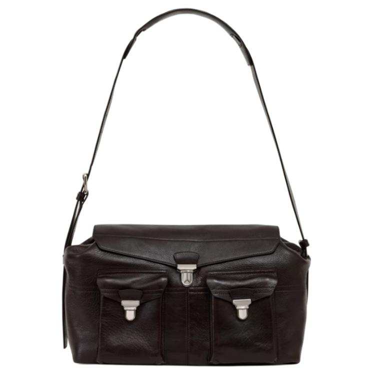 Lemaire Cow Leather Shoulder Bag, Crossbody Bag Large Women's Dark Coffee