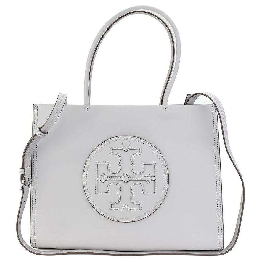 TORY BURCH Ella Leather Tote Bag, Shopping Bag, Shoulder Bag, Crossbody Bag, Handbag Small Women's Bay Gray