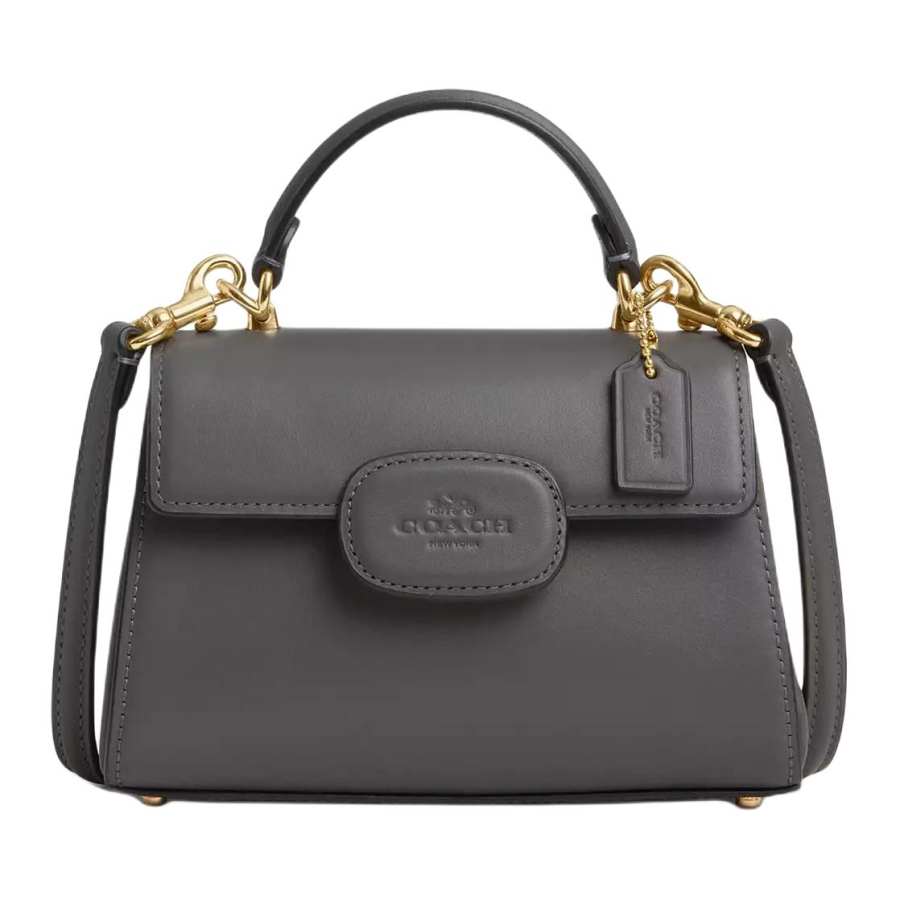 COACH Eliza Refined Calfskin Shoulder Bag, Crossbody Bag, Handbag Small Women's Charcoal