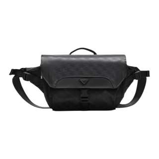 SEPTWOLVES Fabric Shoulder Bag, Crossbody Bag, Handbag Large Men's Black
