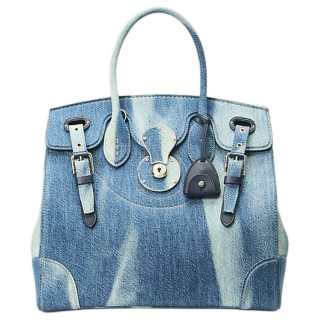 Ralph Lauren Cotton Shoulder Bag, Crossbody Bag, Handbag Women's Blue
