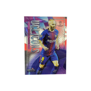 Topps Champions League Crystal, Rare Card, Spain, Barça, Barcelona, Iniesta, Little White, Player Card, Card Pass