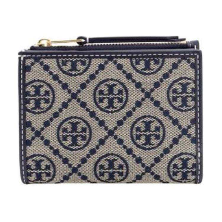 TORY BURCH Calfskin Wallet Women's Marine Blue