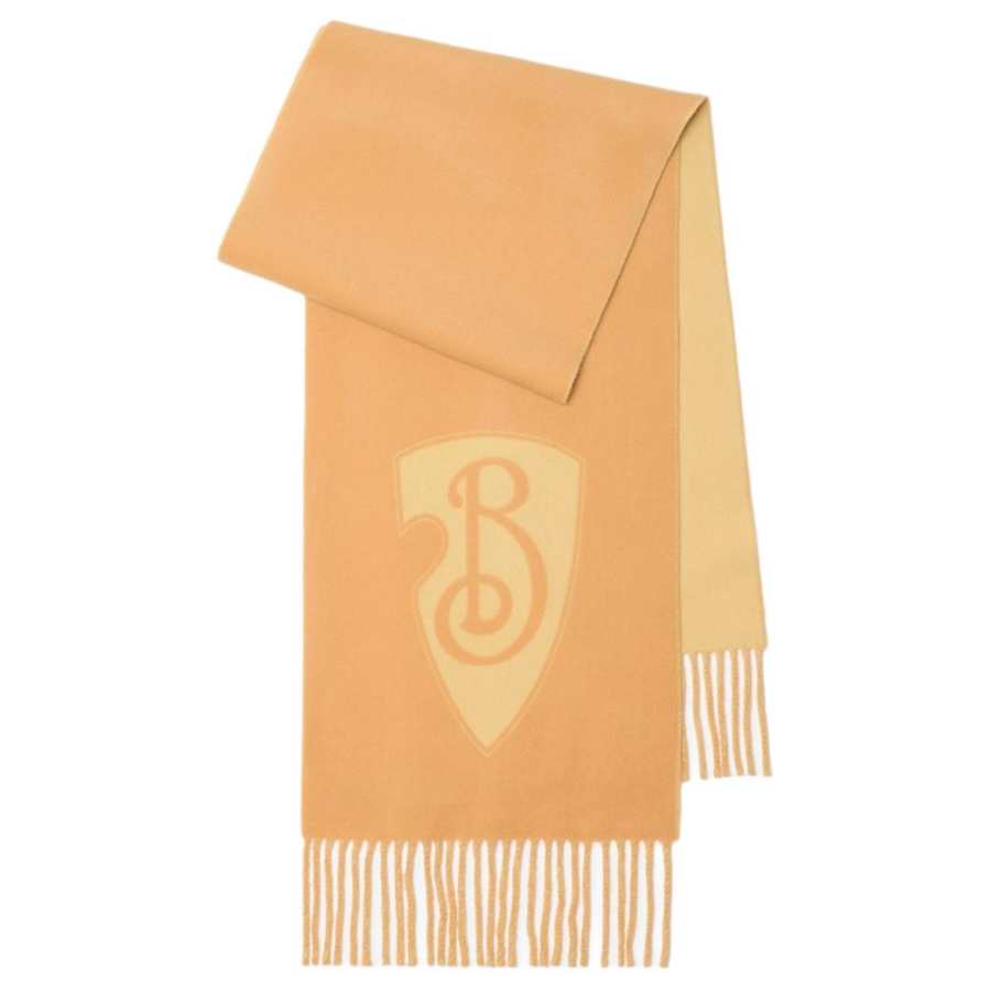 Burberry Wool Cashmere Knit Scarves Unisex Yellow