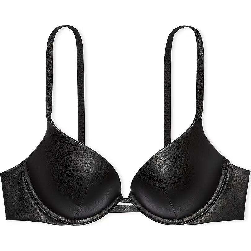 Victoria's Secret Very Sexy Faux Leather Push Up Bra/Black Bra Women's Black