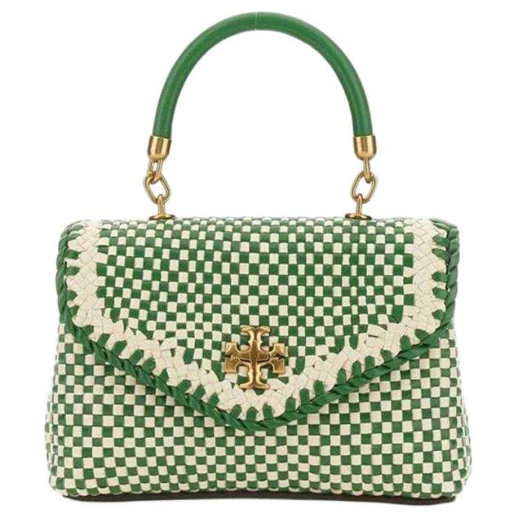 TORY BURCH Kira Leather Envelope Bag, Shoulder Bag, Crossbody Bag, Handbag Mini Women's Green